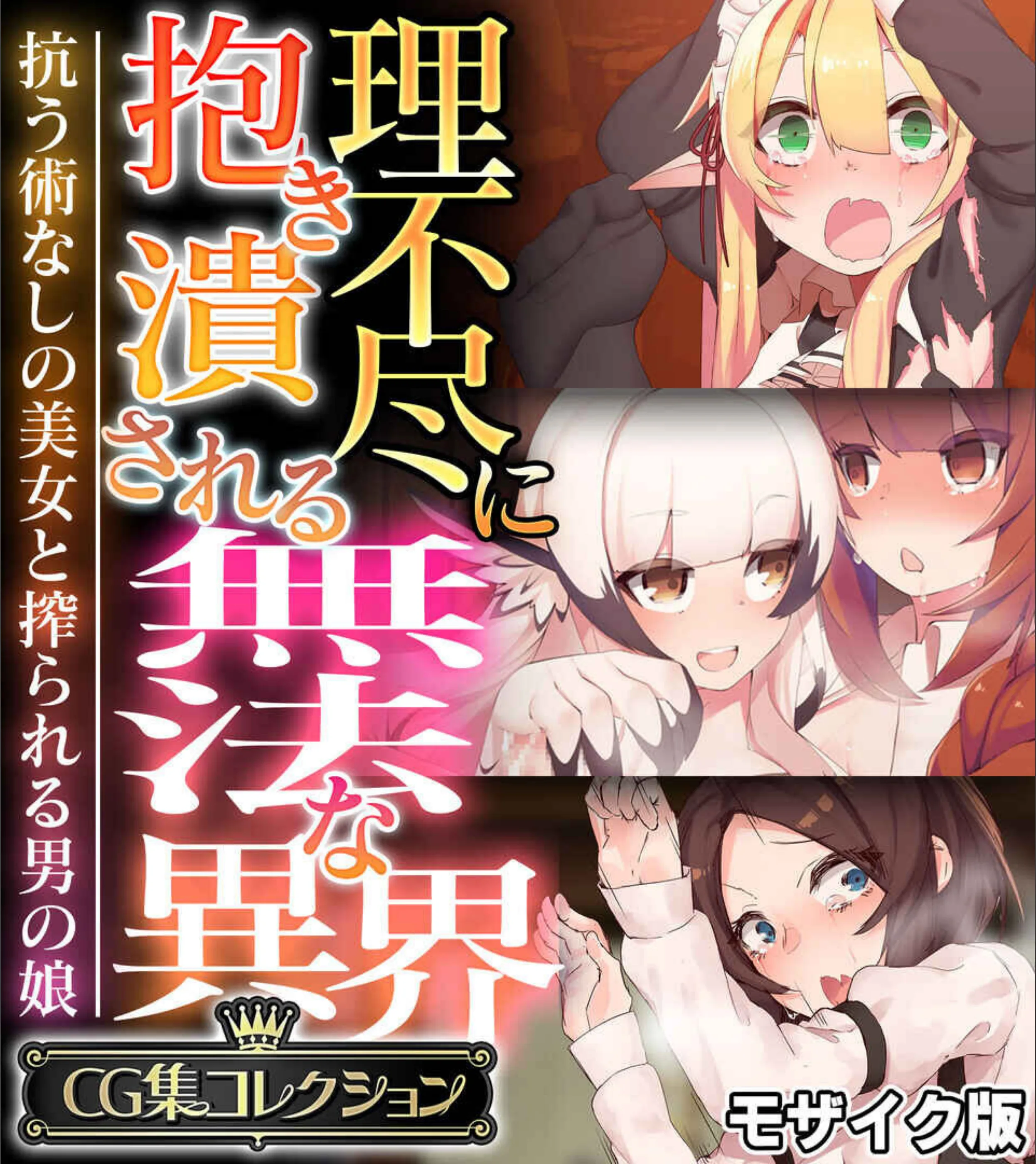 理不尽に抱き潰される無法な異界 〜抗う術なしの美女と搾られる男の娘〜【CG集コレクション】 モザイク版